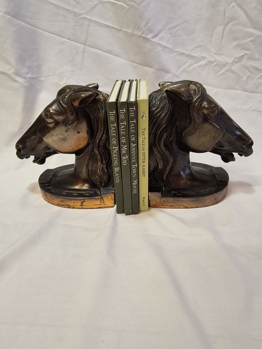 Vintage Bronze Horse Head Bookends - Classic Home Accents